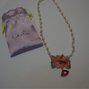 Haricot Vert pearl pendant necklace